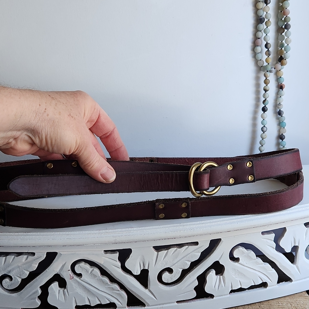 Handmade double belt with brass fittings